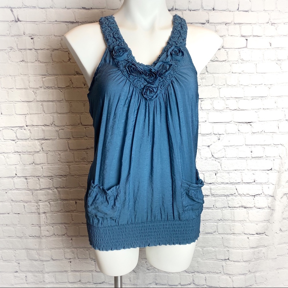 Edge Elastic Waistband Racer Back Tank